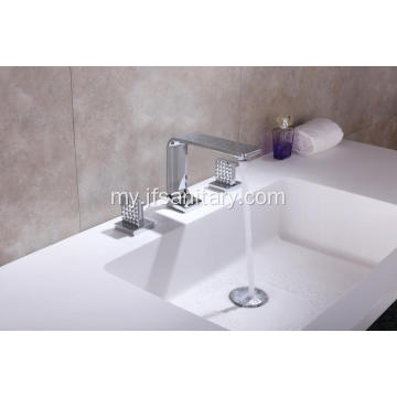 နှစ်ခုလက်ကိုင် basin faucet Chrome plated